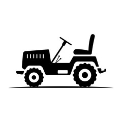 Tractor icon. Black silhouette. Side view. Vector simple flat graphic illustration. Isolated object on white background. Isolate.