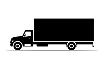 Truck icon. Black silhouette. Side view. Vector simple flat graphic illustration. Isolated object on white background. Isolate.