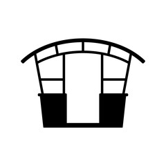 Gazebo icon. Black silhouette. Front side view. Vector simple flat graphic illustration. Isolated object on white background. Isolate.