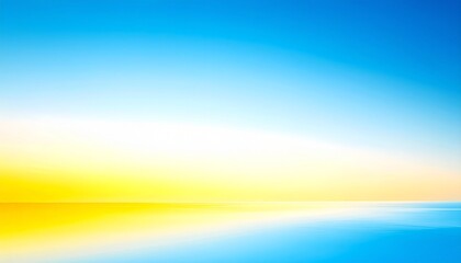 爽やかな空色が明るい黄へと自然に溶け込み、清潔感のあるホワイトがアクセントとなるミニマルでクリーンな背景デザイン