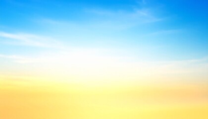 グラデーションで描かれる青から黄の移ろいが、晴れた夏空のような明るさと希望を感じさせる背景

