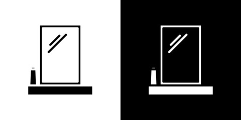 Makeup mirror icon symbols. Vector illustration.