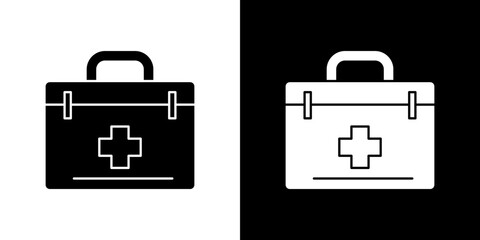 Medical aid kit icon symbols. Vector illustration.