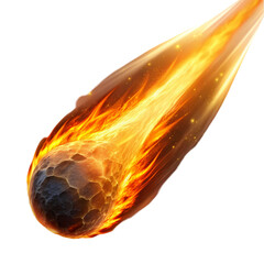 Fiery Descent A Meteoroids Blazing Trail Across a White Void
