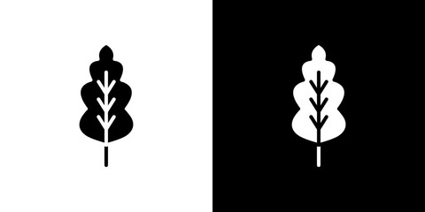 Oak leaf with veins icon symbols. Vector illustration.