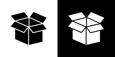 Open box icon symbols. Vector illustration.