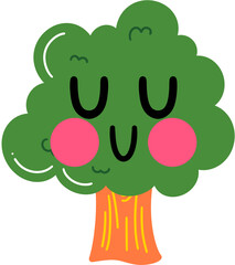 Tree Calm Face Cartoon