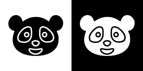 Panda icon symbols. Vector illustration.