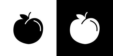 Peach icon symbols. Vector illustration.