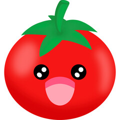 Obraz premium Tomato Excited Face Cartoon