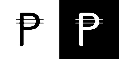 Philippine currency icon symbols. Vector illustration.