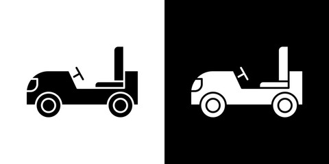 Pushing car icon symbols. Vector illustration.