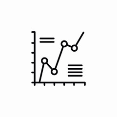 line chart analytics icon sign vector