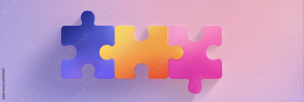 Poster Mismatched Puzzle Pieces in a Clean User Interface Concept Representing Challenges in Design Synergy and Integration