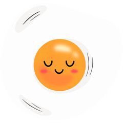 Fried Egg Calm Face Cartoon