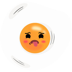 Fried Egg Disgusting Face Cartoon