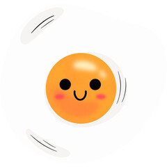 Fried Egg Happy Face Cartoon