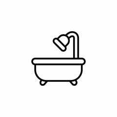 shower bathtub icon sign vector