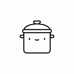 smiley kitchen pot icon sign vector