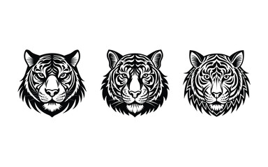Abstract Tribal Style Tiger Face Logo Vector