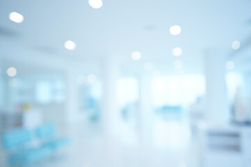 Abstract blurred background of a clean modern hospital corridor