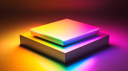 Colorful, geometric podium