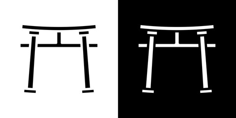 Torii gate icon symbols. Vector illustration.