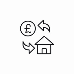 pound currency home investment icon sign vector
