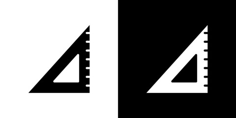 Triangle ruler icon symbols. Vector illustration.