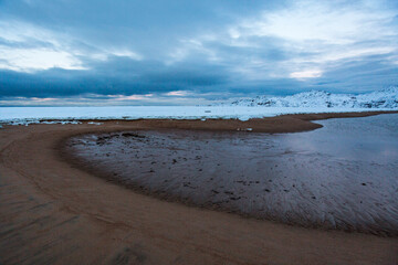 Guba Voronya, Barents Sea bay. Kola Peninsula landscape