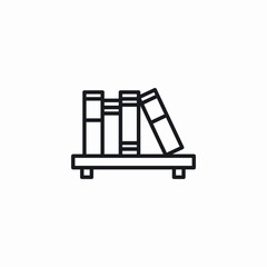 small bookshelf icon sign vector