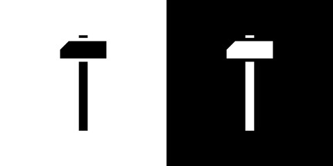 Wooden mallet icon symbols. Vector illustration.