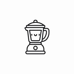 smiley kitchen blender icon sign vector