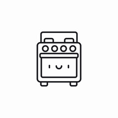 smiley kitchen stove icon sign vector