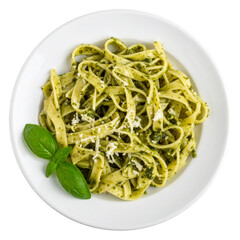 tagliatelle pesto food AI generated