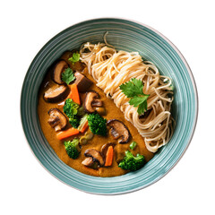 vegetarian curry noodles AI generated