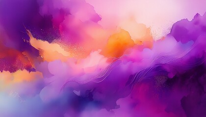 Naklejka premium vibrant purple watercolor wash texture background design vivid full color copy space colorful artistic pastel tones