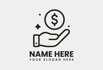 Fototapeta premium Hand holding a dollar coin icon representing financial allowance or payment. Finance concept