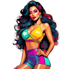 beautiful young woman pop art style, AI generated