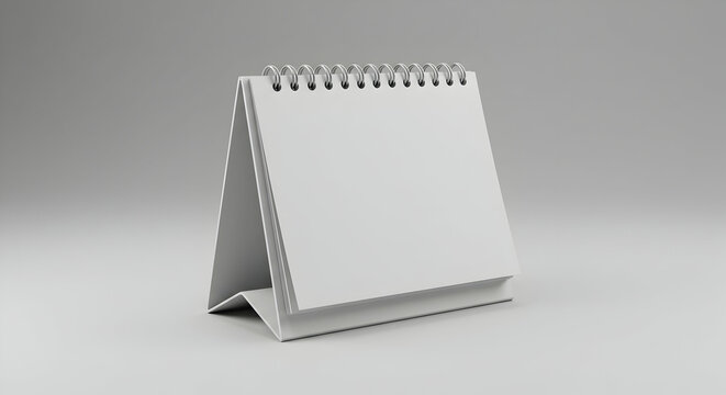 Blank White Desk Calendar Mockup Design Template