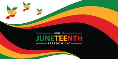Juneteenth Emancipation Day. American holiday celebration of freedom, June 19. African American history and heritage, Vector illustration