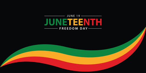 Juneteenth Freedom Day banner. June 19. African American history and heritage. Template for poster, greeting card, banner and background