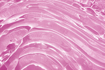 Liquid water gel cosmetic smudge pink. Beauty product sample swatch
