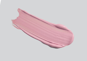 Cream balm make up base primer cosmetic texture smudge on pastel pink background