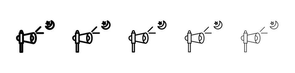 Adzan icon graphic set. trendy stroke line style
