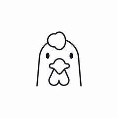 chicken face icon sign vector