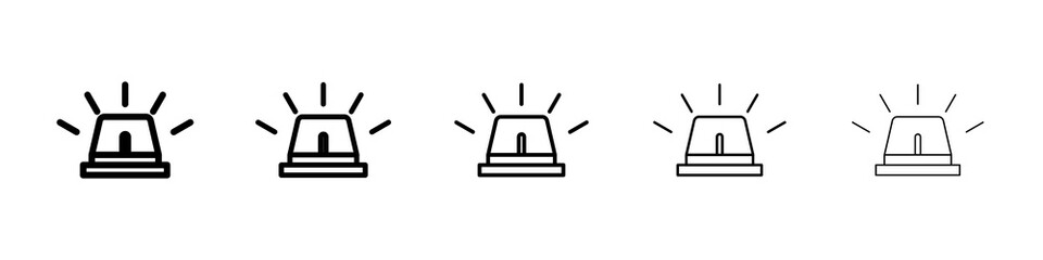 Ambulance siren icon graphic set. trendy stroke line style
