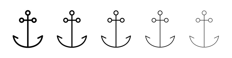 Anchor icon graphic set. trendy stroke line style © Abstractor