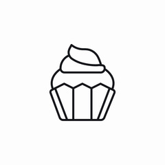 creamy cupcake icon sign vector