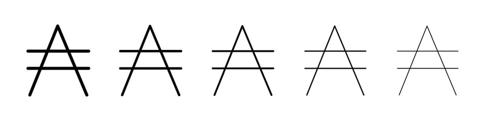 Austral signs graphic set. trendy stroke line style